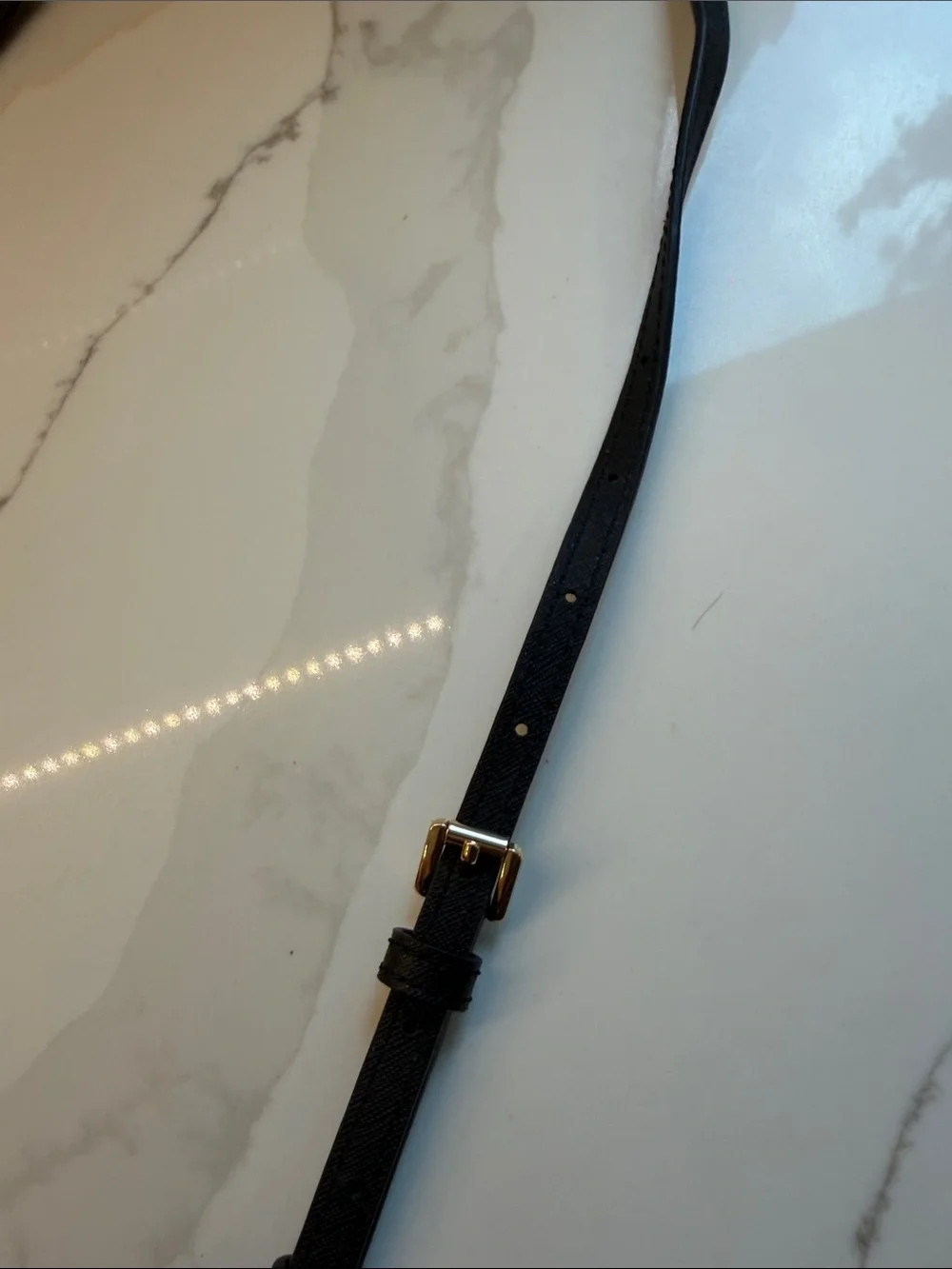 Michael Kors Black Leather Crossbody with Gold Chain Accents